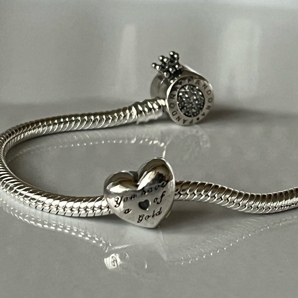 💜 Gold Plated Sterling Silver Domed Golden Heart Charm - Picture 5 of 7